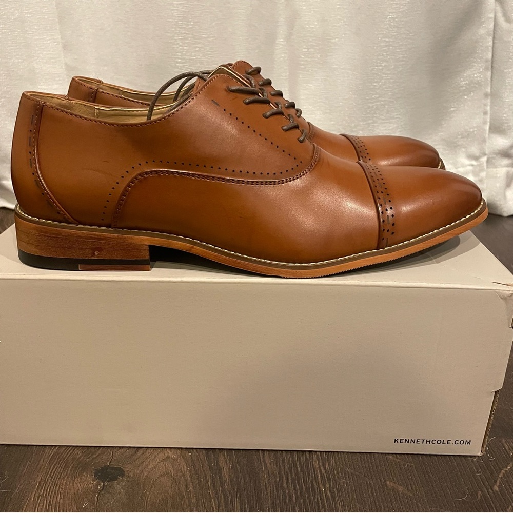 Men's Booker Faux-Leather Lace-Up Oxford Dress Shoes